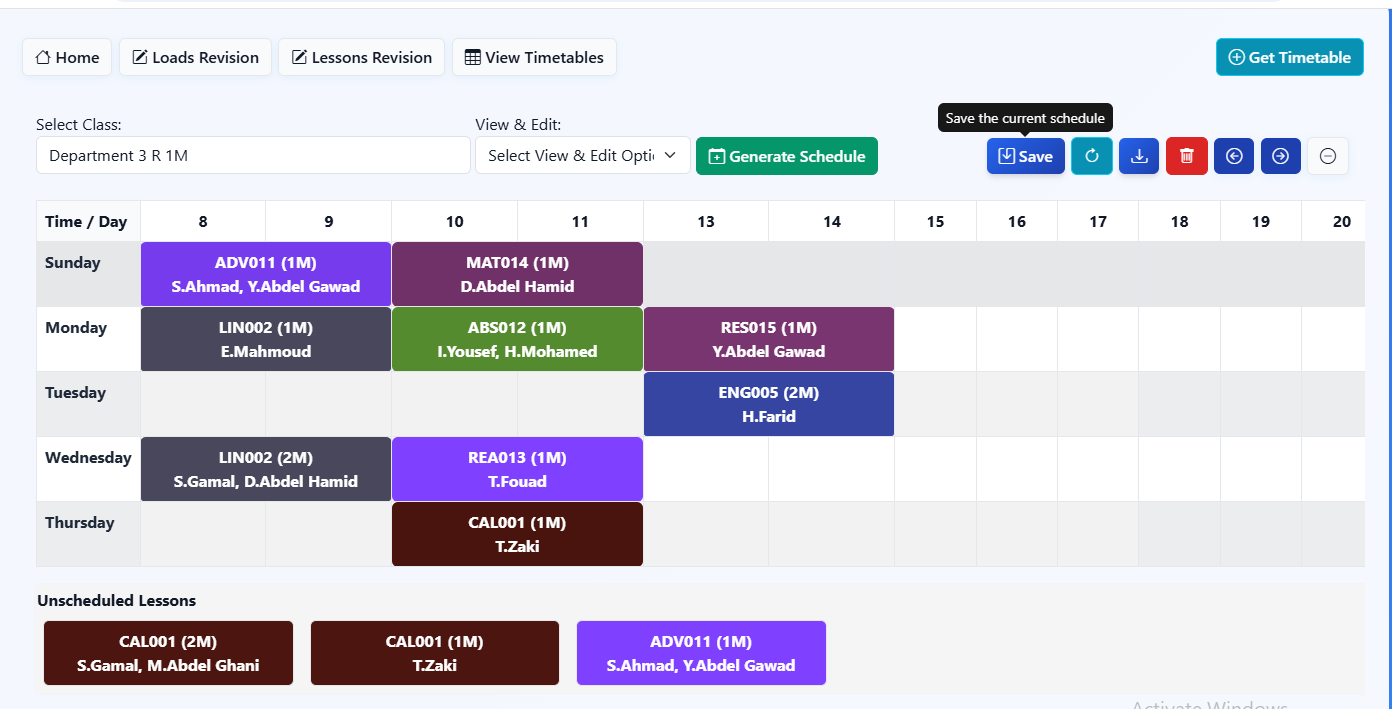Orchedule Scheduling Interface - Departmental autonomy with seamless coordination and conflict-free resource management
